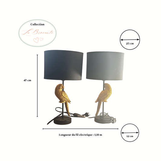 Lampes de chevet - Perroquets dorés